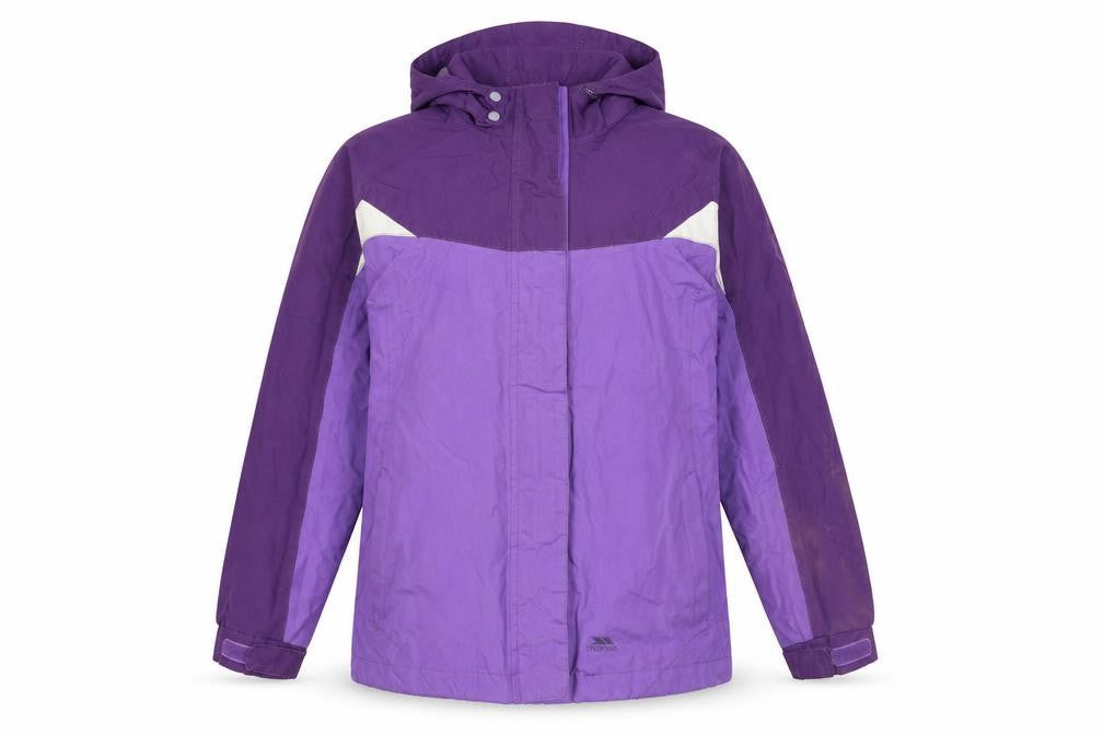 Trespass Girls Purple Parka Jacket 9-10 Years Waterproof