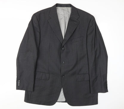 Reda Men's Grey Pinstripe Blazer 54 Classic Style
