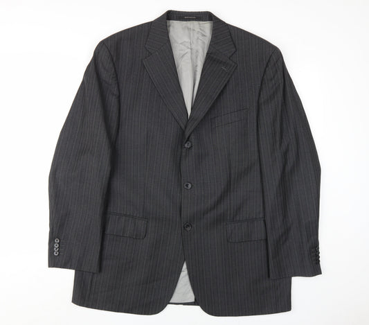 Reda Men's Grey Pinstripe Blazer 54 Classic Style