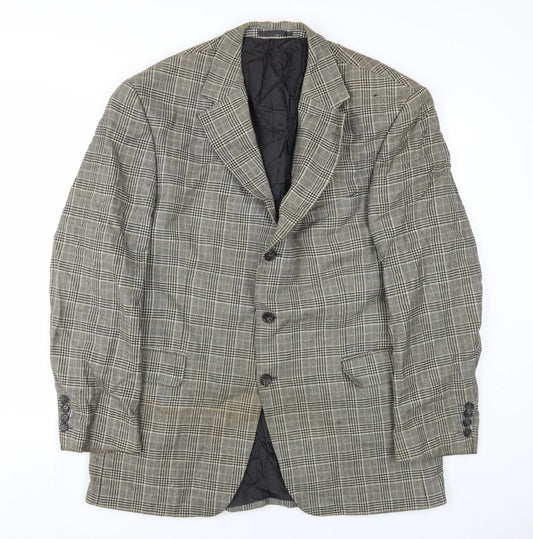 Atelier Torino Men's Grey Check Wool Blazer 41