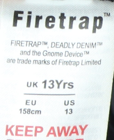 Firetrap Boys Black Puffer Jacket 13 Years Hooded Winter