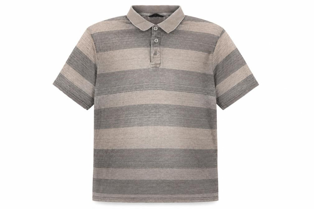 Chisel Men's Beige Striped Polo XXL, Cotton Blend
