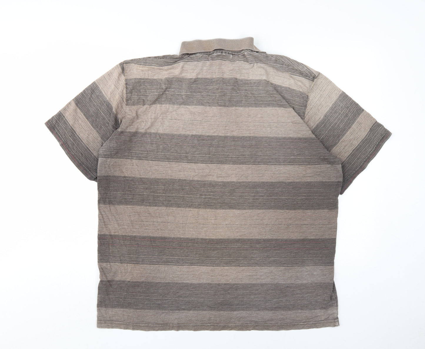 Chisel Men's Beige Striped Polo XXL, Cotton Blend