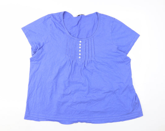 Rogers+Rogers Women's Plus Blue Scoop Neck T-Shirt