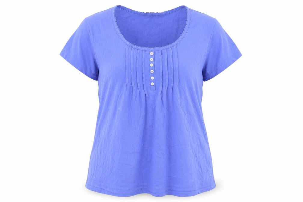 Rogers+Rogers Women's Plus Blue Scoop Neck T-Shirt
