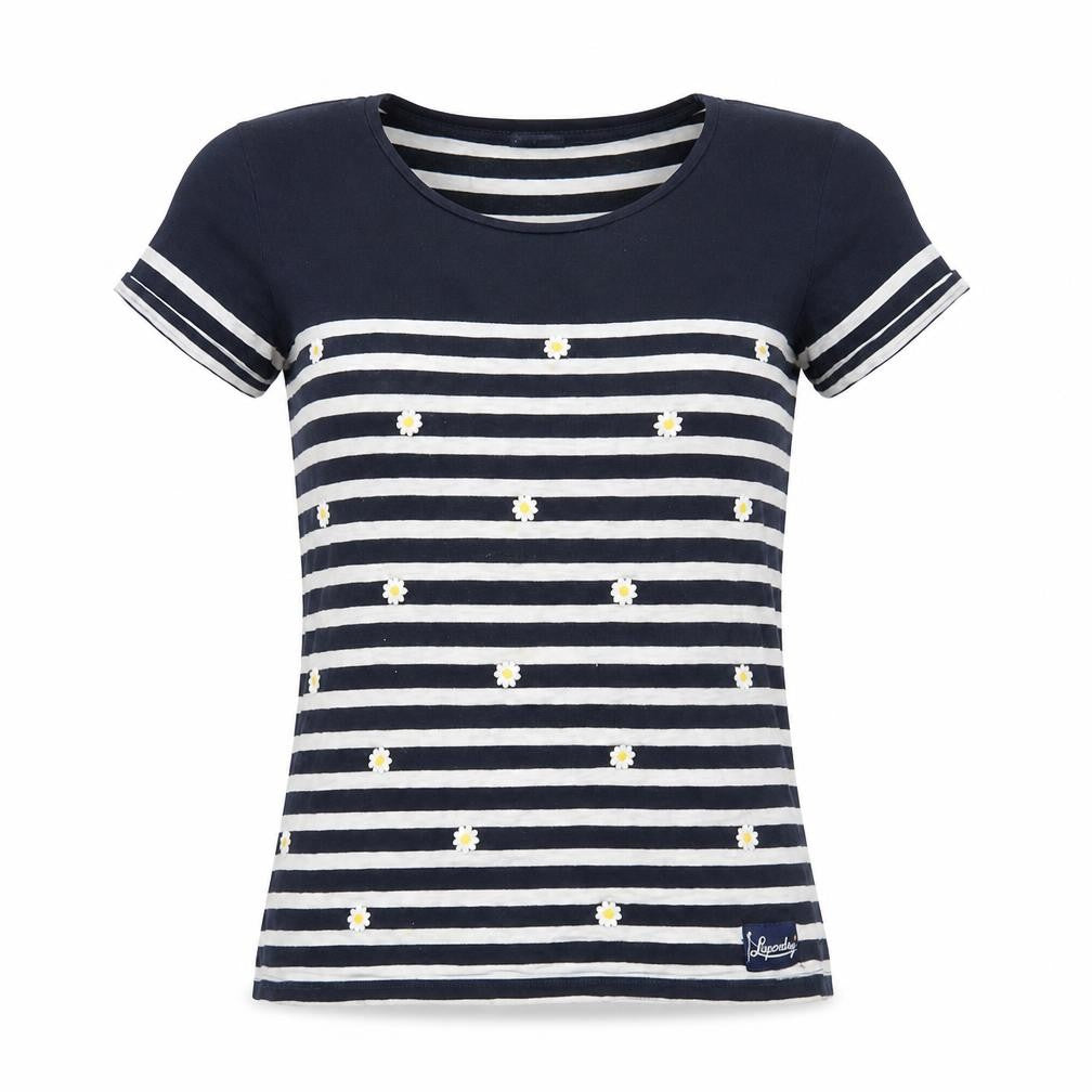 Luperdry Women's Blue Striped T-Shirt XS