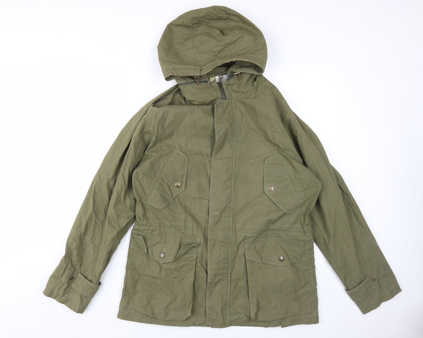 Impermeabile Men's Green Short Parka Jacket, Size 12