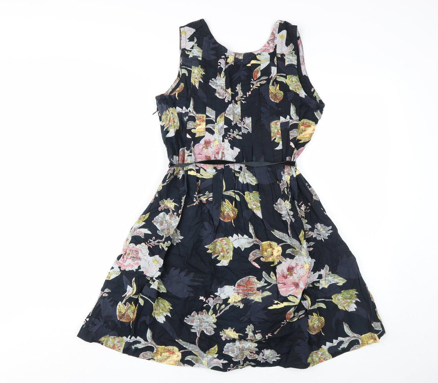 ASOS Women's Black Floral Dress Size 8 Sleeveless