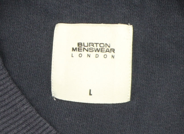 Burton Menswear Men's Blue Bomber Jacket Size L