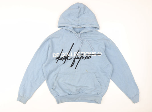 ASOS Men's Blue Hooded Pullover 2XS Graphic Hoodie