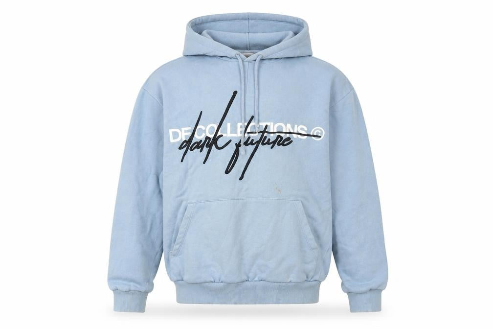 ASOS Men's Blue Hooded Pullover 2XS Graphic Hoodie