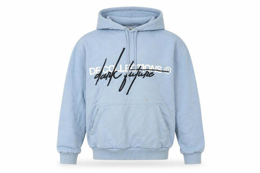 ASOS Men's Blue Hooded Pullover 2XS Graphic Hoodie