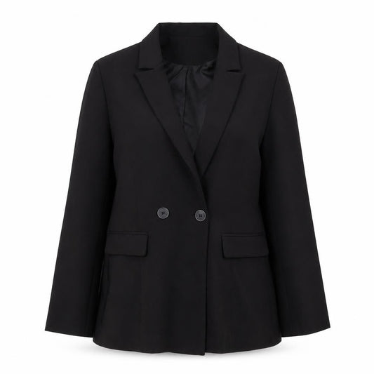Boohoo Women's Black Blazer Size 10 Double-Breasted Lined