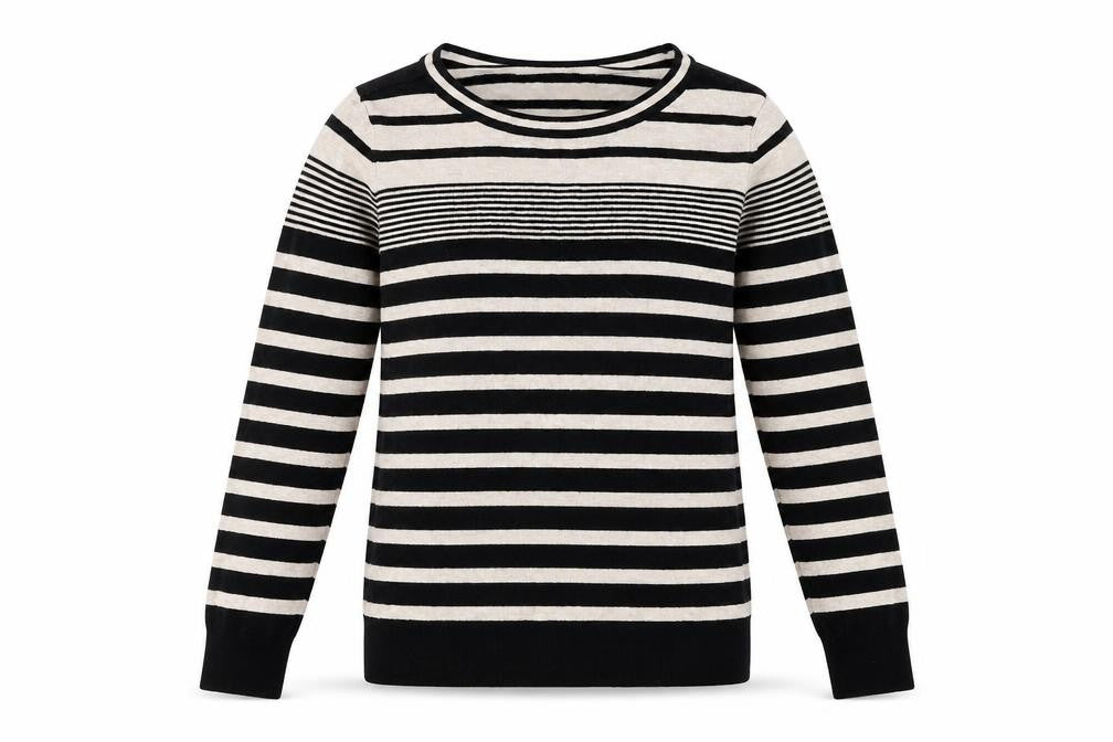 Wallis Women's Black Striped Pullover Jumper Size 12