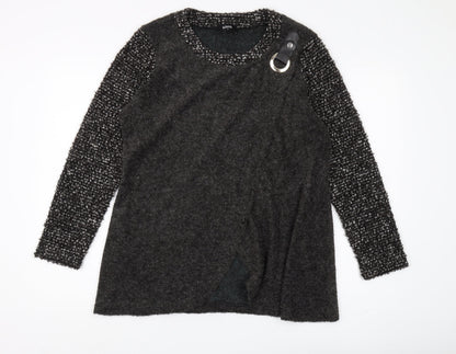 Klass Women's Grey Tunic, Size S, Acrylic-Wool Blend