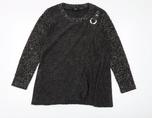 Klass Women's Grey Tunic, Size S, Acrylic-Wool Blend