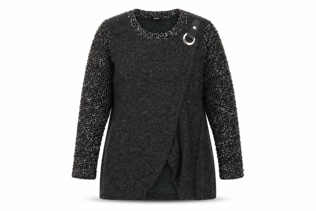 Klass Women's Grey Tunic, Size S, Acrylic-Wool Blend