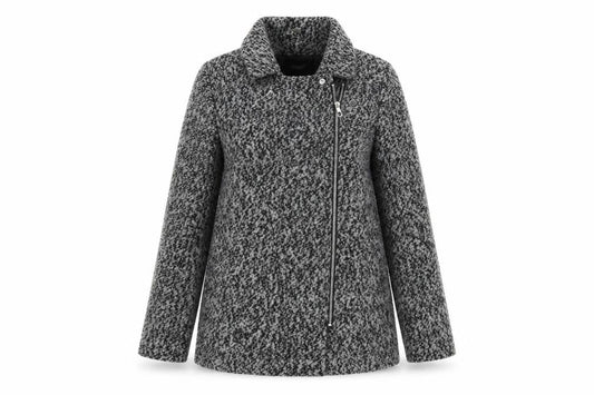 H&M Women's Grey Motorcycle Coat Size 12 - Casual Full Zip