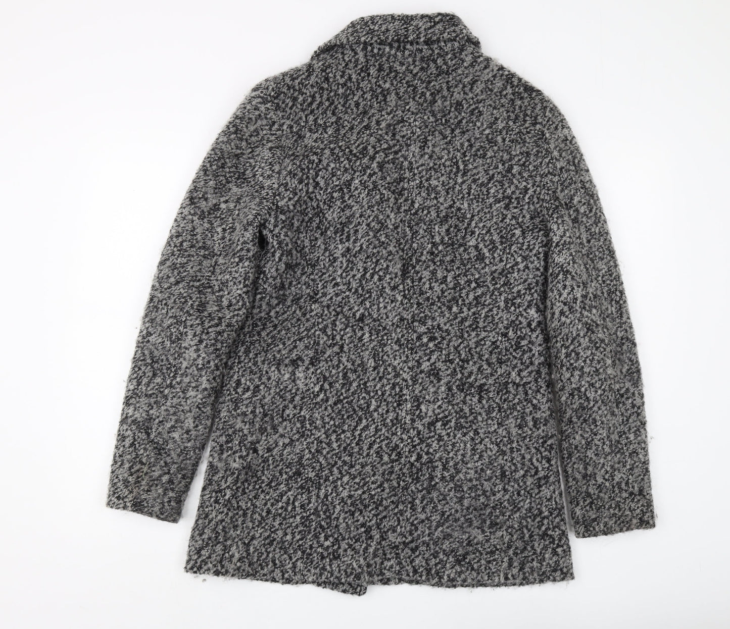 H&M Women's Grey Motorcycle Coat Size 12 - Casual Full Zip