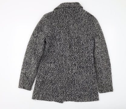 H&M Women's Grey Motorcycle Coat Size 12 - Casual Full Zip