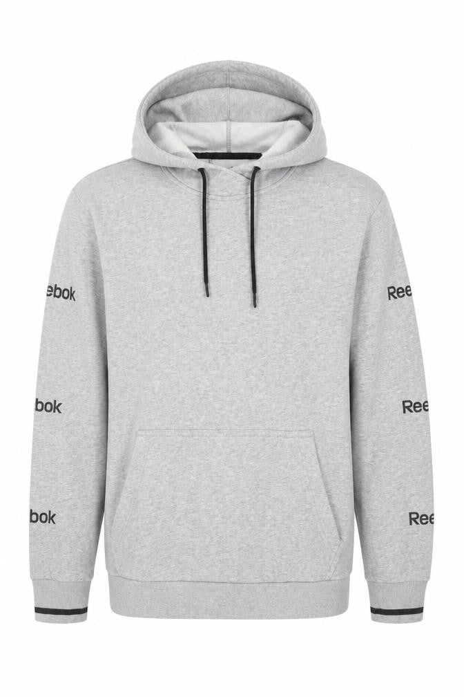 Reebok Men's Grey Pullover Hoodie L, Logo Style