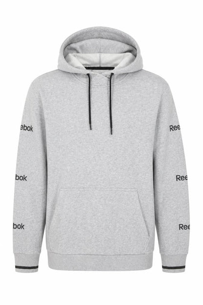 Reebok Men's Grey Pullover Hoodie L, Logo Style