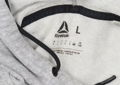 Reebok Men's Grey Pullover Hoodie L, Logo Style