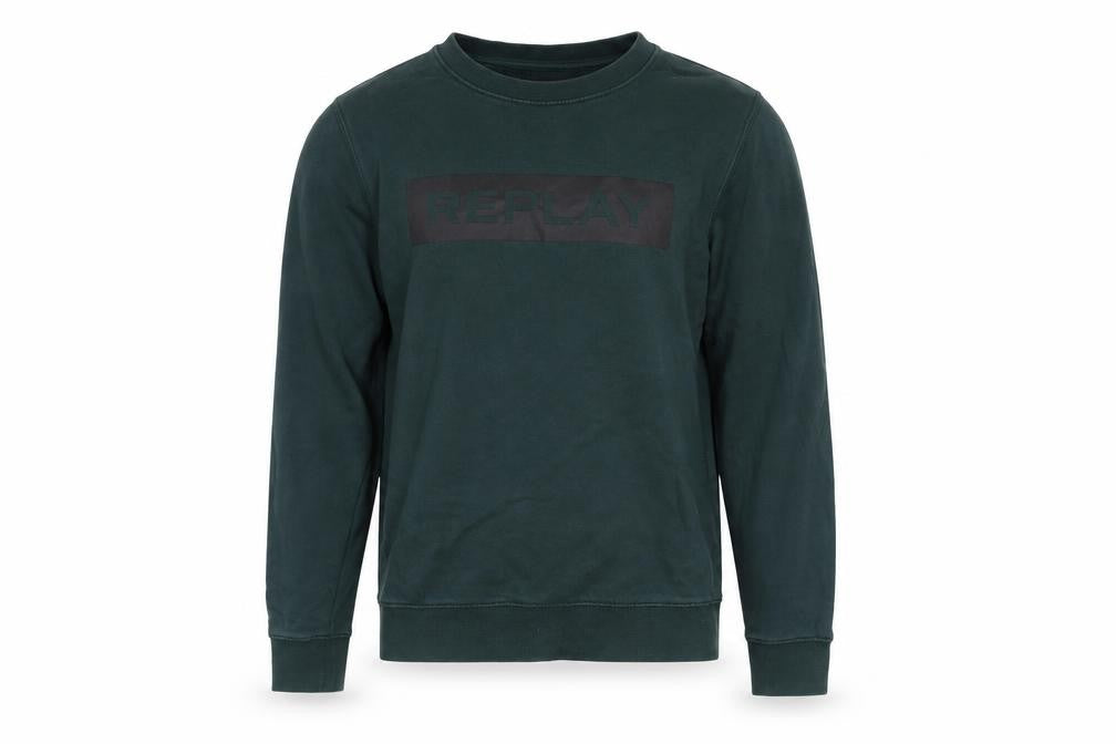 Replay Men's Green Logo Pullover Sweatshirt, Size S
