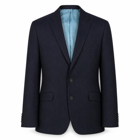 Moss Esq Men's Blue Pinstripe Blazer 38R Regular Fit