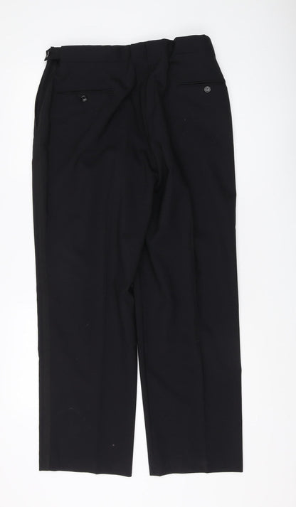 Back view of Taylor & Wright Men's Black Dress Pants, size 36, Formal