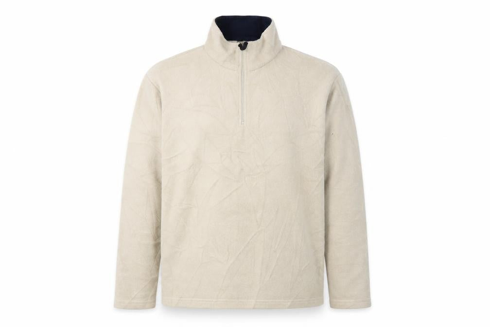 Cutting Edge Men's Beige 1/2 Zip Fleece Sweatshirt M