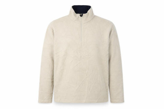 Cutting Edge Men's Beige 1/2 Zip Fleece Sweatshirt M