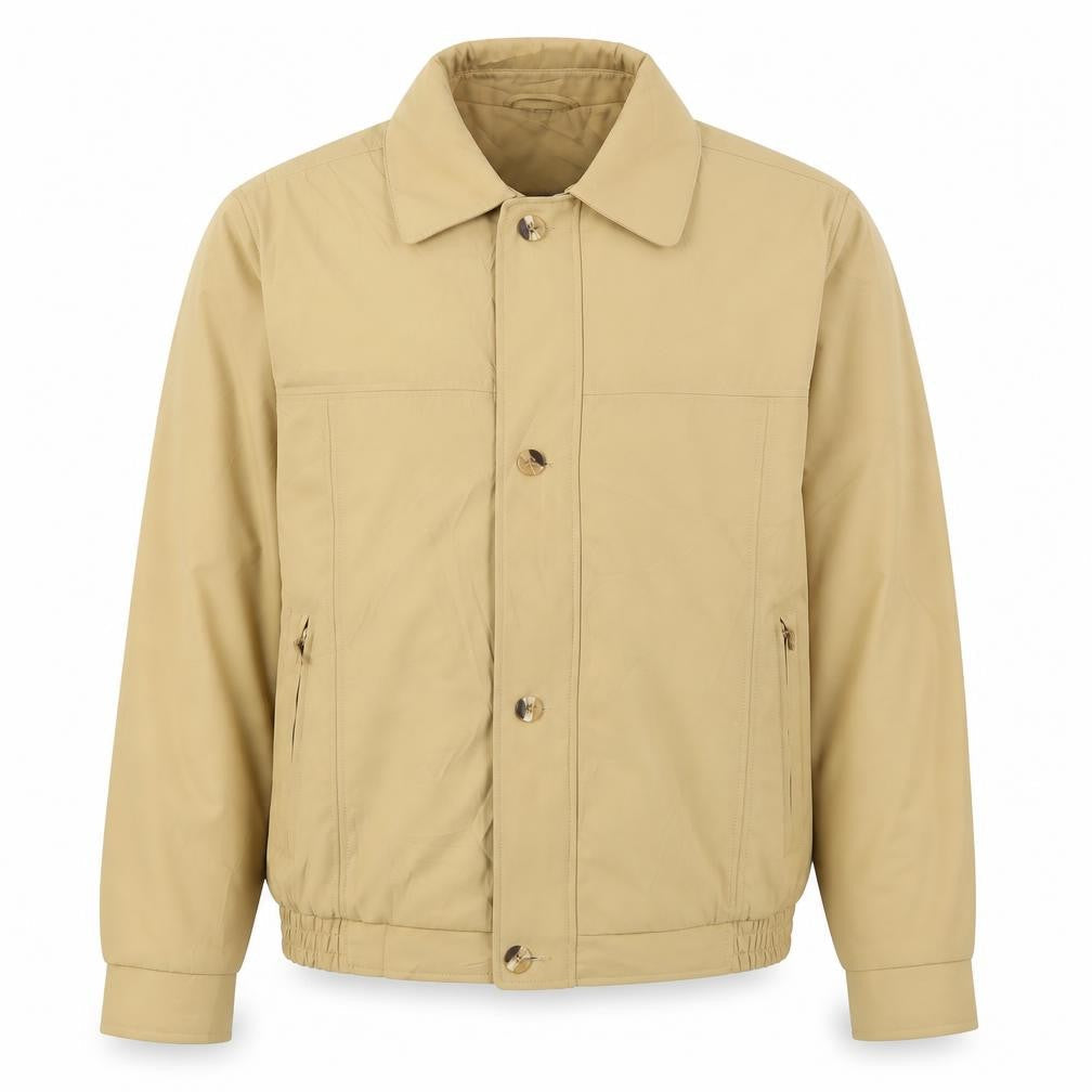 Lapidus Men's Beige Bomber Jacket, Size 42, Classic Style