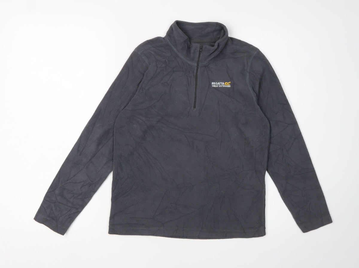 Additional front view of Regatta boys’ grey fleece 1/2 zip sweatshirt 11-12 years