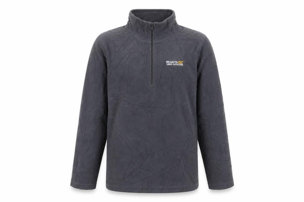 Front view of Regatta boys’ grey fleece 1/2 zip sweatshirt 11-12 years