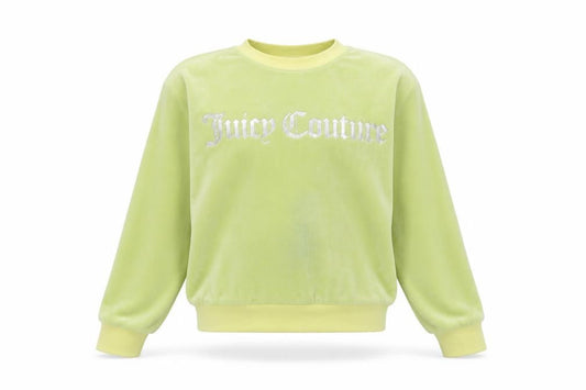 Front view of Juicy Couture girls’' yellow pullover sweatshirt 13 years