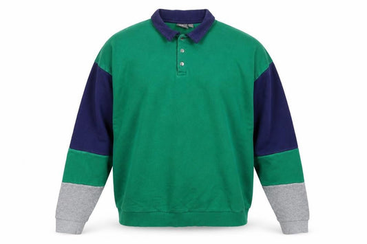 ASOS Men's Green Henley Sweatshirt L Knit Cotton