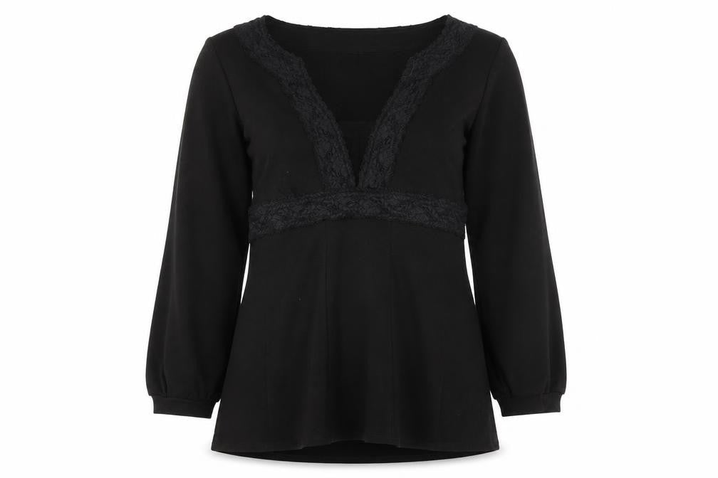 Nine West Women's Black V-Neck Knit Top XS