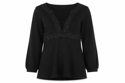Nine West Women's Black V-Neck Knit Top XS