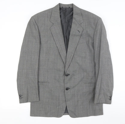 Red's Collection Men's Grey Check Blazer, Single-Breasted 46R