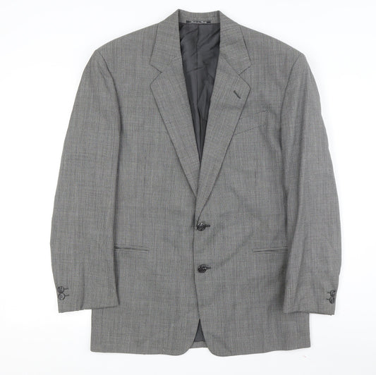 Red's Collection Men's Grey Check Blazer, Single-Breasted 46R