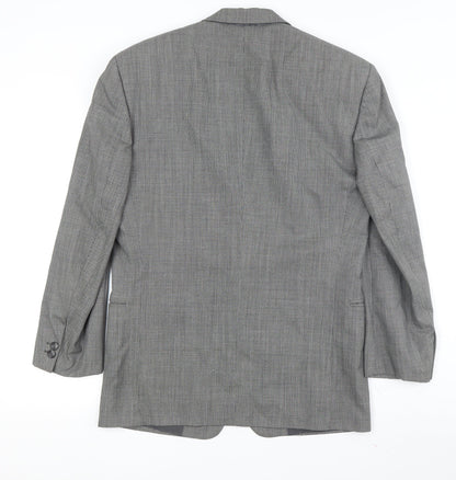 Red's Collection Men's Grey Check Blazer, Single-Breasted 46R