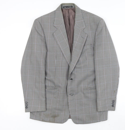 Brook Taverner Men's Grey Check Blazer, Size 38, Good Condition