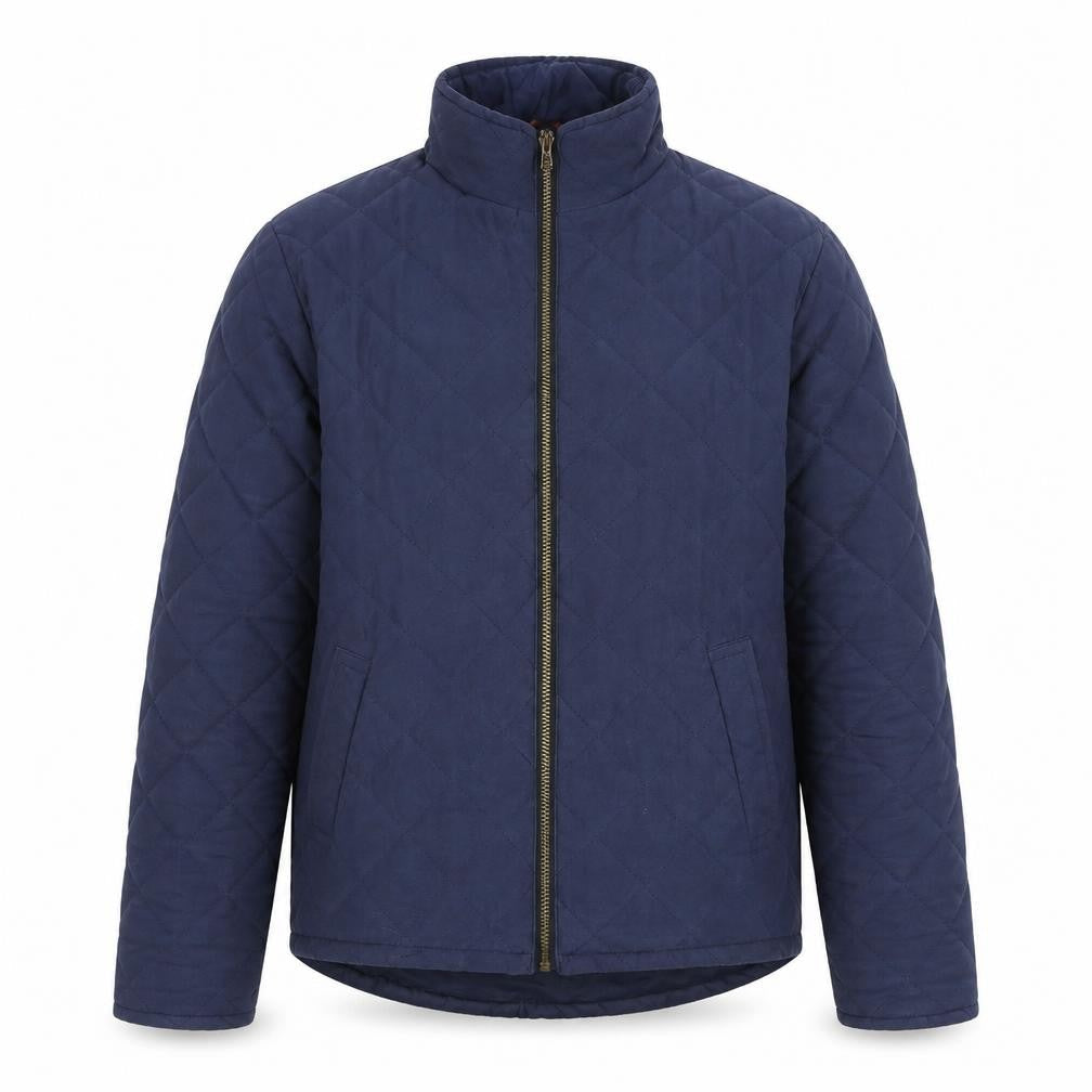 Hi-Diver Men's Blue Quilted Jacket, Medium, Stand-Up Collar