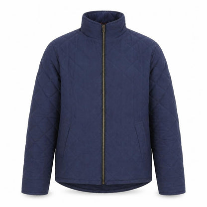 Hi-Diver Men's Blue Quilted Jacket, Medium, Stand-Up Collar