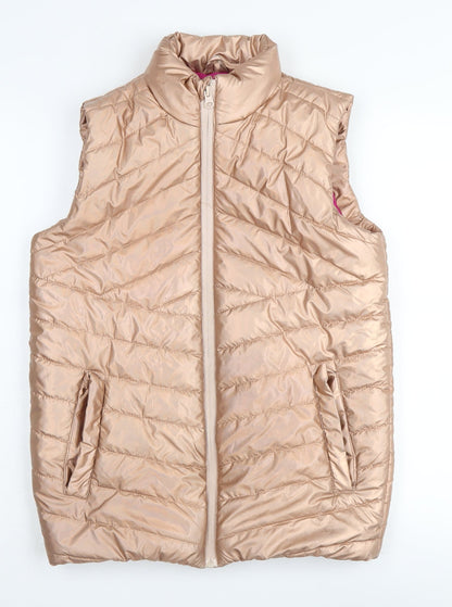 Additional front view of Mountain Warehouse girls’ beige puffer jacket 13 years