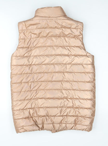 Back view of Mountain Warehouse girls’ beige puffer jacket 13 years
