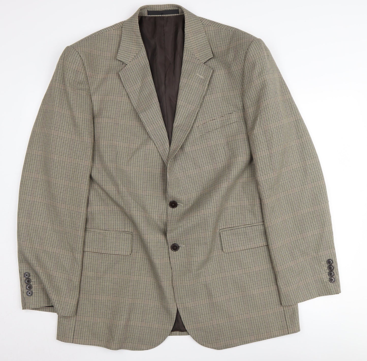 Marks and Spencer Men's Grey Check Blazer, Size 44L