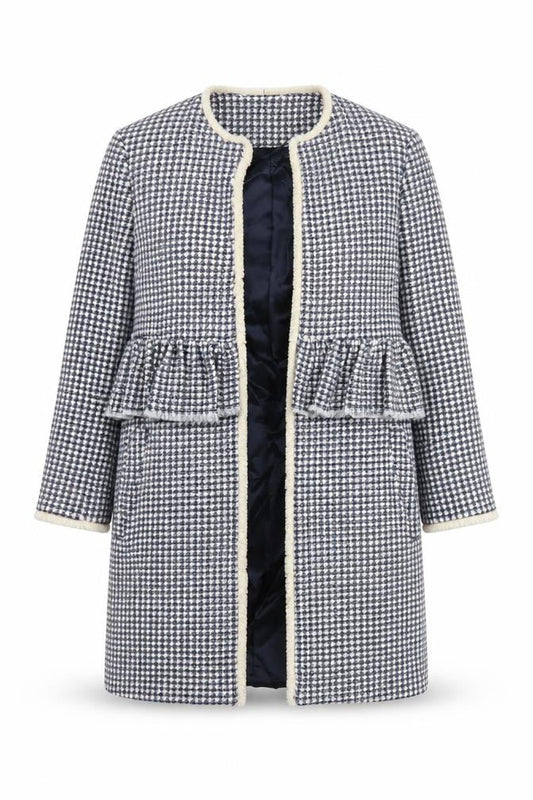 Zara Women Multicoloured Check Tweed Coat Size 12