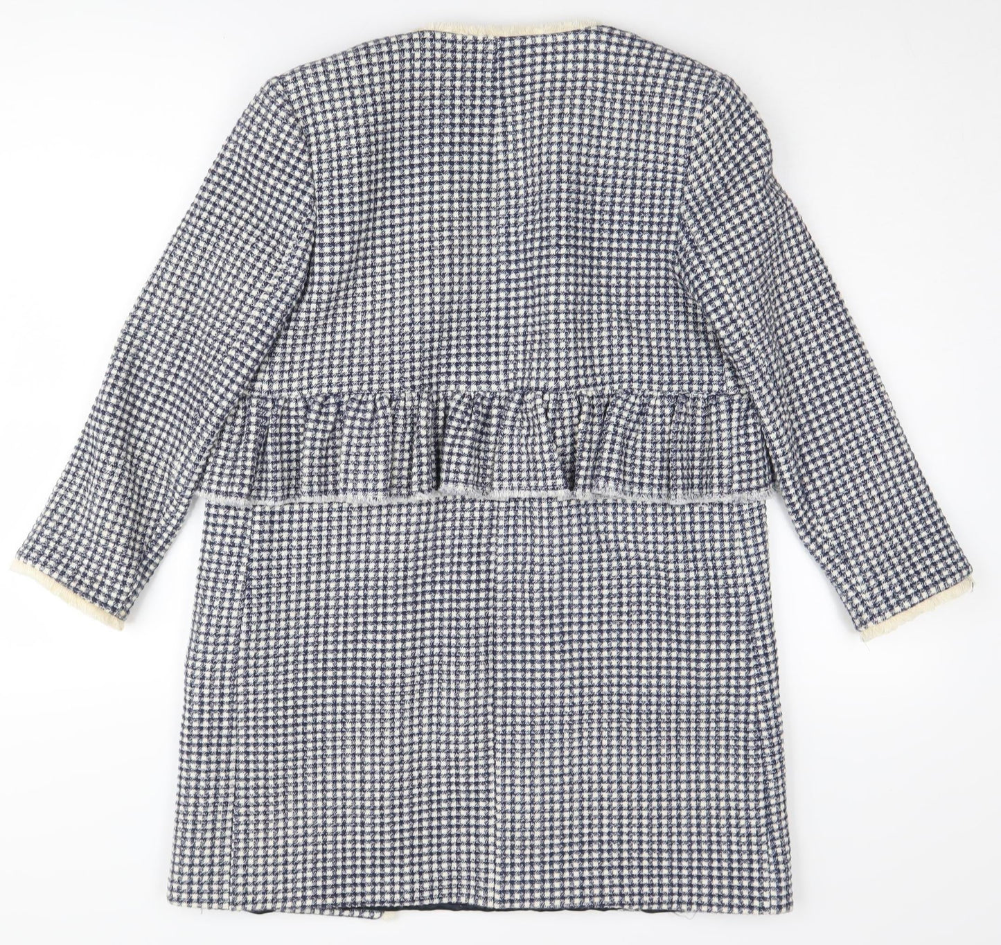 Zara Women Multicoloured Check Tweed Coat Size 12